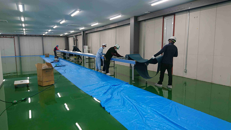 新設搬送用ベルトコンベヤ20m３台納入